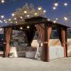 image10x12 Hardtop Gazebo Outdoor Polycarbonate Double Roof Pavilion with Aluminum Frame Netting and Curtains Ideal for Patios Gardens and BackyardsPolycarbonate