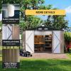 image76x97 Metal Garden Shed for Outdoor Storage Outdoor Tool Storage Shed Tool and Lawn Mower Shelter with Lockable Door for Secure Backyard Organization