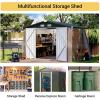 image76x97 Metal Garden Shed for Outdoor Storage Outdoor Tool Storage Shed Tool and Lawn Mower Shelter with Lockable Door for Secure Backyard Organization