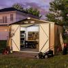 image76x97 Metal Garden Shed for Outdoor Storage Outdoor Tool Storage Shed Tool and Lawn Mower Shelter with Lockable Door for Secure Backyard Organization