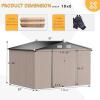 image76x97 Metal Garden Shed for Outdoor Storage Outdoor Tool Storage Shed Tool and Lawn Mower Shelter with Lockable Door for Secure Backyard Organization