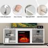 imageElectric Fireplace TV Stand with Storage Cabinet Table Fireplace TV Stand with Adjustable Glass Shelves for TVs up to 65quotWhite