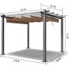 image10x10 Outdoor Pergola Metal Patio Pergola with Shade Cover Upgraded Canopy Adjustable Roof for Garden and Backyard10x 10