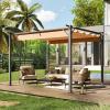 image10x10 Outdoor Pergola Metal Patio Pergola with Shade Cover Upgraded Canopy Adjustable Roof for Garden and Backyard10x 12