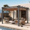 image10x10 Outdoor Pergola Metal Patio Pergola with Shade Cover Upgraded Canopy Adjustable Roof for Garden and Backyard10x 10
