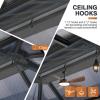 image12x20 Hardtop Gazebo Outdoor Polycarbonate Double Top Canopy Aluminum Frame Permanent Pavilion with Netting and Curtains Sunshade for Patio Garden LawnsGray