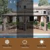 image12x20 Hardtop Gazebo Outdoor Polycarbonate Double Top Canopy Aluminum Frame Permanent Pavilion with Netting and Curtains Sunshade for Patio Garden Lawns12x20Brown Polycarbonate Roof
