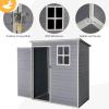 imageOutdoor Storage Shed 5x3 Resin Garden Shed for Bike Tool Garbage Can Plastic Outside Sheds with Lockable Door for Backyard Lawn Patio