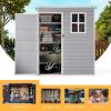 imageOutdoor Storage Shed 5x3 Resin Garden Shed for Bike Tool Garbage Can Plastic Outside Sheds with Lockable Door for Backyard Lawn Patio