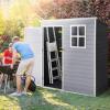 imageOutdoor Storage Shed 5x3 Resin Garden Shed for Bike Tool Garbage Can Plastic Outside Sheds with Lockable Door for Backyard Lawn Patio