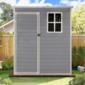 imageOutdoor Storage Shed 5x3 Resin Garden Shed for Bike Tool Garbage Can Plastic Outside Sheds with Lockable Door for Backyard Lawn Patio