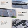 image:image12x16 Hardtop Gazebo Outdoor Polycarbonate Double Top Canopy Aluminum Frame Permanent Pavilion with Netting and Curtains Sunshade for Patio Garden Lawns