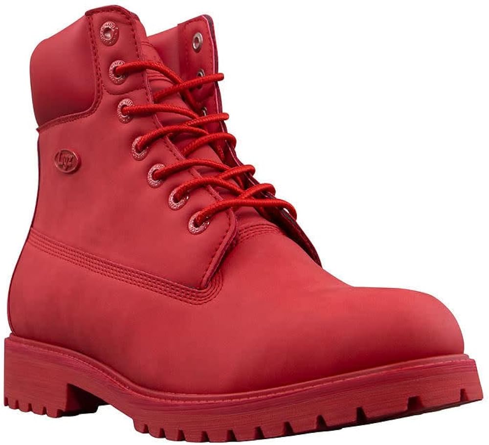 Lugz Mens Convoy Lace Up Casual Boots Ankle Black Red Lugz Shoes