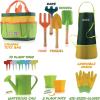 imagePlay22 Kids Gardening Tool Set 12 PCS  Kids Gardening Tools Shovel Rake Fork Trowel Apron Gloves Watering Can and Tote Bag Toddler Gardening Tools for Kids Best Outdoor Toys Gift for Boys and Girls