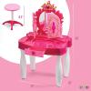 imagePlay22 Pretend Play Girls Vanity Set with Mirror and Stool 21 PCS  Kids Makeup Vanity Table Set with Lights and Sounds  Includes Fashion Hair ampamp Makeup Accessories