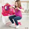 imagePlay22 Pretend Play Girls Vanity Set with Mirror and Stool 21 PCS  Kids Makeup Vanity Table Set with Lights and Sounds  Includes Fashion Hair ampamp Makeup Accessories