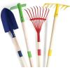imagePlay22 Kids Garden Tool Set Toy 4Piece  Shovel Rake Hoe Leaf Rake Wooden Gardening Tools for Kids Best Outdoor Toys Gift for Boys and Girls