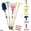 imagePlay22 Kids Garden Tool Set Toy 4Piece  Shovel Rake Hoe Leaf Rake Wooden Gardening Tools for Kids Best Outdoor Toys Gift for Boys and Girls