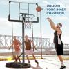 imagePortable Basketball Hoop 10 ft Adjustable  44in Shatterproof Backboard  Basketball Goal System 810 ft Adjustable Basketball Hoop for KidsAdults Indoor Outdoor Weatherproof Fillable Base