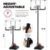 imagePortable Basketball Hoop 10 ft Adjustable  44in Shatterproof Backboard  Basketball Goal System 810 ft Adjustable Basketball Hoop for KidsAdults Indoor Outdoor Weatherproof Fillable Base