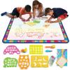 imagePlay22 Large Magic Water Doodle Mat 22 PCS 39X30  STEM Educational Learning ABC Letters Kids Drawing Board  Extra Large Water Drawing Doodling Mat Mess Free  Gifts for Kids Toddlers Boys and Girls