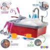 imagePlay22 17 Pc Kids Play Sink with Running Water  Kitchen Sink Toy  Toddler Sink Toy with Real Faucet ampamp Drain Dishes Utensils  Play Cooking Stove WPan  Kitchen Toys for Toddlers ampamp Kids