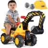 imagePlay22 Toy Tractors for Kids Ride On Excavator  Music Sounds Digger Scooter Bulldozer Includes Helmet with Rocks  Pretend Play  Toddler Construction Truck
