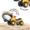 imagePlay22 Toy Tractors for Kids Ride On Excavator  Music Sounds Digger Scooter Bulldozer Includes Helmet with Rocks  Pretend Play  Toddler Construction Truck