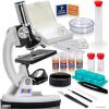 imageKids Microscope Kit 50 PCS  120X  1200X Microscope Slides Specimens  Student Beginner Metal Body Toy Microscope for Kids in A Carrying Box  Educational Science Lab Toy Best Gift  Play22