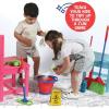 imagePlay22 Kids Cleaning Set 12 Piece  Toy Cleaning Set Includes Broom Mop Brush Dust Pan Duster Sponge Clothes Spray Bucket Caution Sign  Toy Kitchen Toddler Cleaning Set  Original