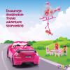 imagePlay22 Pink Car Convertible 2Seater Vehicle Doll Accessories with Lights and Sounds 10 Pc  Car for Dolls Toy Car Includes Doll Helicopter 2 Figurines and Dining Table Set  Great Toddler Gift