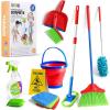 imagePlay22 Kids Cleaning Set 12 Piece  Toy Cleaning Set Includes Broom Mop Brush Dust Pan Duster Sponge Clothes Spray Bucket Caution Sign  Toy Kitchen Toddler Cleaning Set  Original