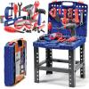 imagePlay22 Kids Tool Set Bench 76 Pc  Toddler Tool Bench Set with Electronic Play Drill  Stem Educational Toy Pretend Play Construction Work Shop  Preschool Toy Gift for Kids Children Boys and Girls