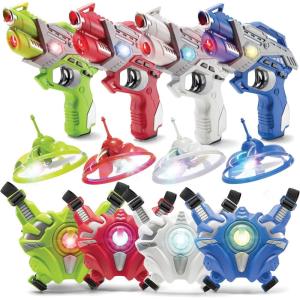 imageLaser Tag Guns Set with Vest and Drone  Infrared Laser Tag Guns Set 4 Guns 4 Vests and 4 Drones  Lazer Tag Gun Game for Indoor Outdoor  Best Gift Boys Girls  Play22