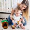 imagePlay22 6Piece Plush Talking Jungle Animals Set with Carrier for Kids Babies ampamp Toddlers  Elephant Tiger Lion Zebra Monkey