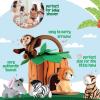 imagePlay22 6Piece Plush Talking Jungle Animals Set with Carrier for Kids Babies ampamp Toddlers  Elephant Tiger Lion Zebra Monkey