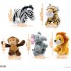 imagePlay22 6Piece Plush Talking Jungle Animals Set with Carrier for Kids Babies ampamp Toddlers  Elephant Tiger Lion Zebra Monkey