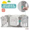 imagePlay22 Foldable Baby Playpen 14 Panel  Kids Safety Activity Play Center  Safety Play Yard Play Pens for Babies  Safety Gates for Indoor and Outdoor Play  Adjustable Shape