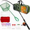 imagePlay22 Fishing Pole For Kids  32 Set Kids Fishing Rod Combos  Kids Fishing Poles Includes Fishing Tackle Fishing Gear Fishing Lures Net Carry On Bag Fully Fishing Equipment  For Boys And Girls