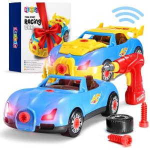 imagePlay22 30 Pcs Take Apart Racing Car Toddler Toys Set  Build Your Own Car with Drill Engine Sounds ampamp Lights  Toy Car Constructions Set Stem Building Learning Education Toys for Kids Ages 3 Years