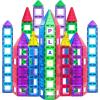 imageMagnetic Tiles Building Blocks  113pcs Advanced Set  STEM Toys for 3 Year Old Boys and Girls Strongest Magnets  Includes 13 Piece Insert Alphabet Cards  Learning by Playing
