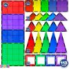 imageMagnetic Tiles Building Blocks  113pcs Advanced Set  STEM Toys for 3 Year Old Boys and Girls Strongest Magnets  Includes 13 Piece Insert Alphabet Cards  Learning by Playing