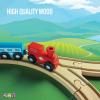 imagePlay22 Wooden Train Tracks  52 PCS  2 Bonus Car Toy Trains  for Kids is Compatible with Thomas Wooden Railway Systems and All Major Brands  Original