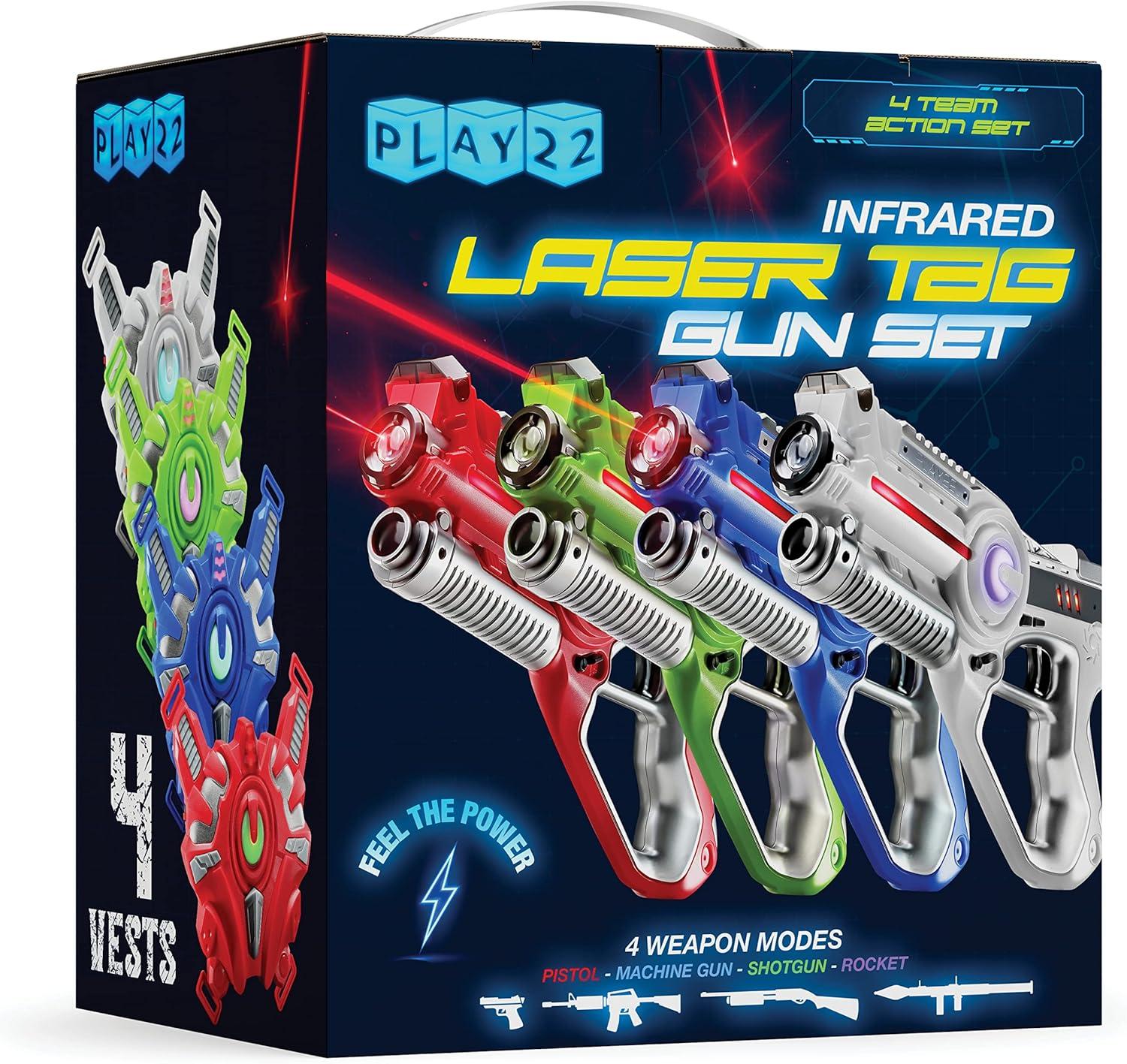 imagePlay22 Laser Tag Sets Gun Vest  Laser Tag Gun Toys for Indoor Outdoor  Set of 4 Vests 4