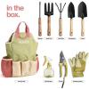 imageGardening Tools Set of 10  Complete Heavy Duty Garden Tools Set with Fashion Handbag  Durable Gardening Supplies Kit Ideal Garden Gifts for Women