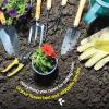 imageGardening Tools Set of 10  Complete Heavy Duty Garden Tools Set with Fashion Handbag  Durable Gardening Supplies Kit Ideal Garden Gifts for Women