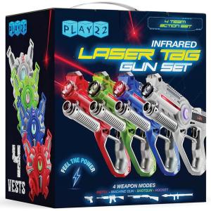 imagePlay22 Laser Tag Sets Gun Vest  Laser Tag Gun Toys for Indoor Outdoor  Set of 4 Vests 4