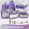 image6 Set Packing Cubes for Suitcases Travel Organizer Bags for Carry on Luggage Veken Suitcase Organizer Bags Set for Travel Essentials Travel Accessories in 4 SizesExtra Large Large Medium Small04Purple
