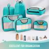 image6 Set Packing Cubes for Suitcases Travel Organizer Bags for Carry on Luggage Veken Suitcase Organizer Bags Set for Travel Essentials Travel Accessories in 4 SizesExtra Large Large Medium Small01Cyan