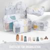 image6 Set Packing Cubes for Suitcases Travel Organizer Bags for Carry on Luggage Veken Suitcase Organizer Bags Set for Travel Essentials Travel Accessories in 4 SizesExtra Large Large Medium Small09Marble White